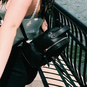 black mini backpack